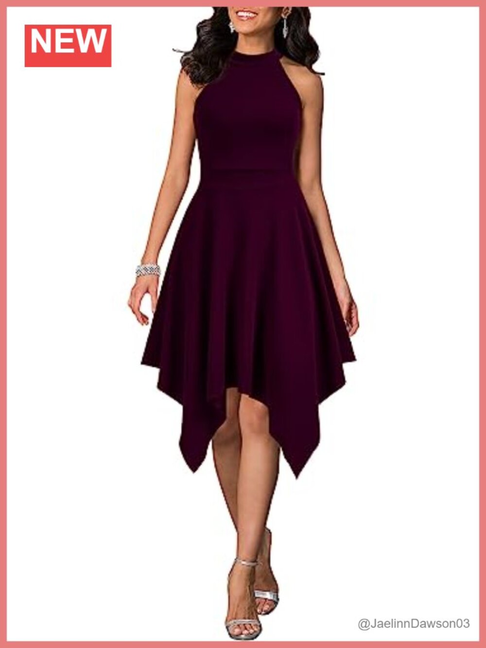 Sleeveless Halter Neck A Line Formal Cocktail Dress Asymmetrical Hem